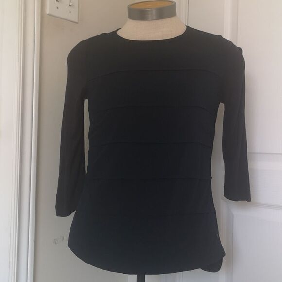 Olsen Ladies Crew Neck 3/4 Sleeves Casual Top Navy Blue 5/6 - Picture 2 of 16